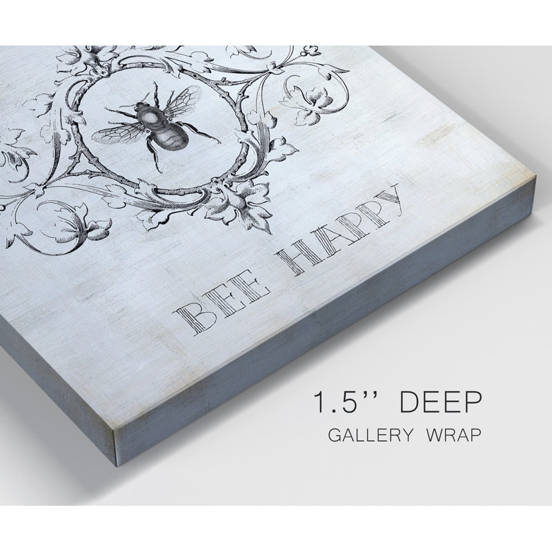 «Bee Happy», ensemble de 2 reproductions sur toiles tendues, H 16 po x l 32 po x P 1 po