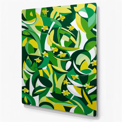 Abstract Shapes 56 Green Metal Wall Art
