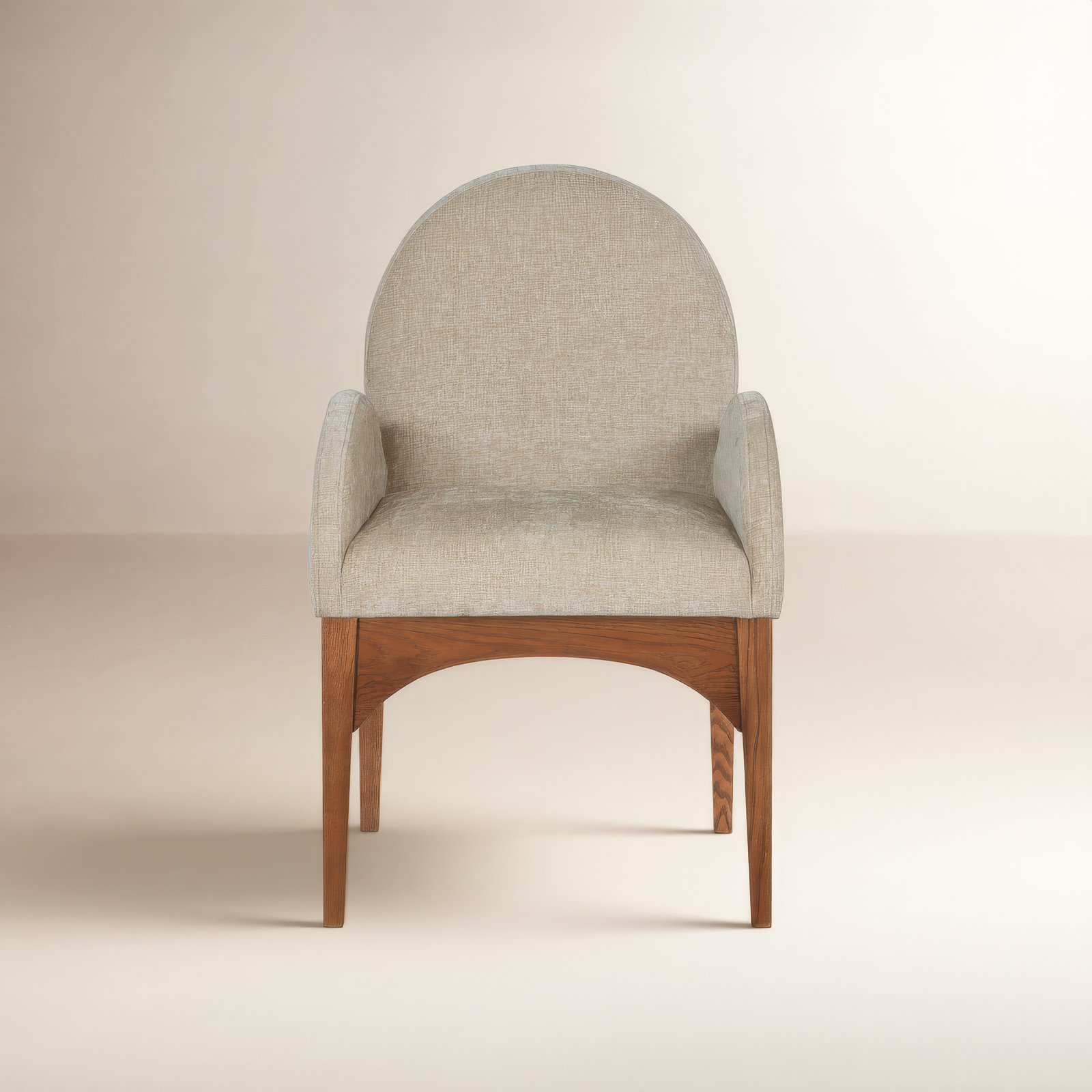 Waldorf Dining Armchair, Beige, Walnut