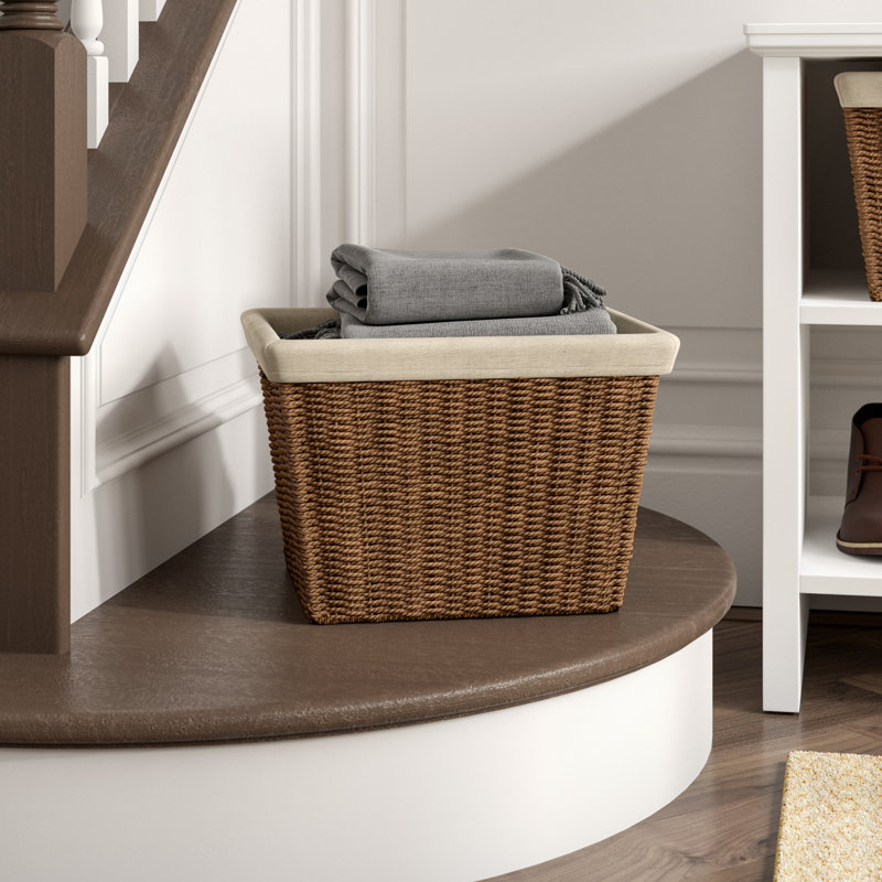 Highland Dunes Wicker Basket, Brown, Large (10" H x 15" W x 13" D)