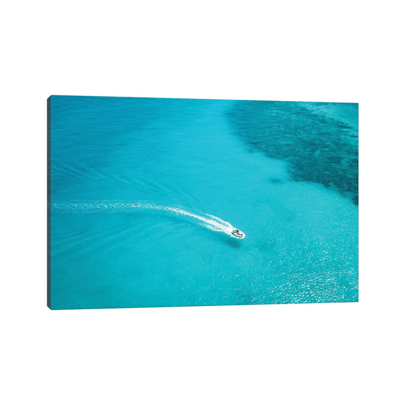 Small Boat Turquoise Water by James Vodicka - Wrapped Canvas Gallery-Wrapped Canvas Giclée, 66.04 cm H x 45.72 cm W
