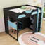 Lit mezzanine avec lumières DEL RVB, station de charge USB, bureau réglable, garde-robe et rangement à tablettes multiples-734939135