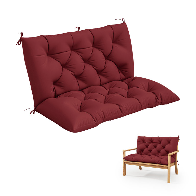 Coussin de balancelle et coussin de banc d'extérieur l 40 po x P 20 po, Vin rouge