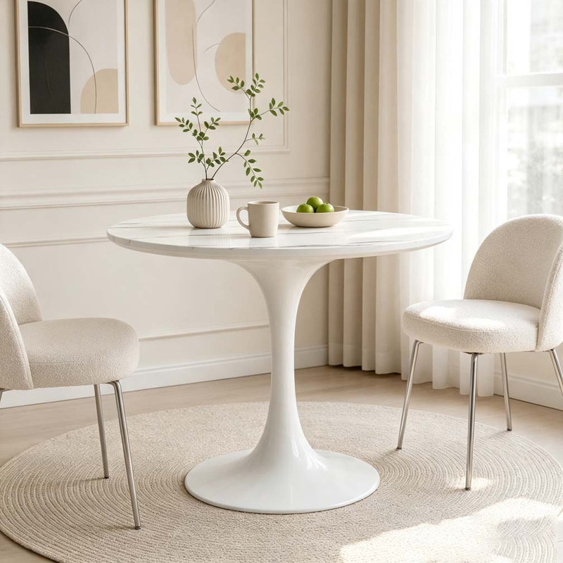 Table de salle à manger moderne, White Marble