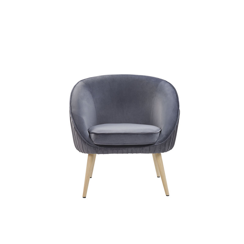 Lynn Upholstered Barrel Chair, Grey