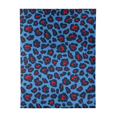 Imprimé animalier bleu/bleu marine/rouge Tapis décoratif
