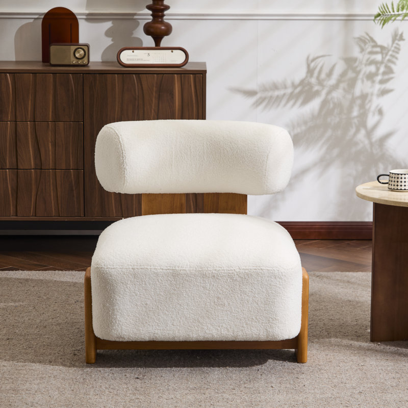 Chaise d'appoint Rheia Mid-Century, Beige