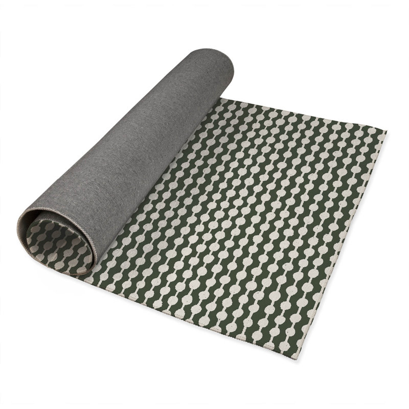 Dot Tied Chimi Indoor Doormat, 24" W x 36" L, Green