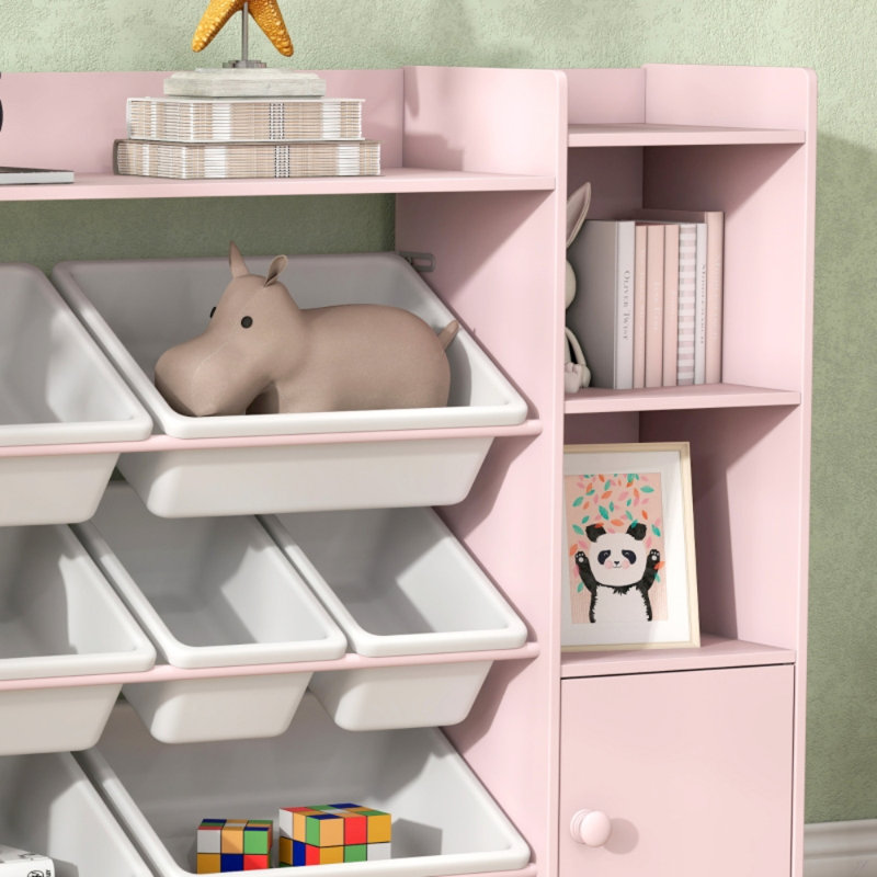 Kids Toy Organizer with 8 Removable Storage Bins & Bookshelf