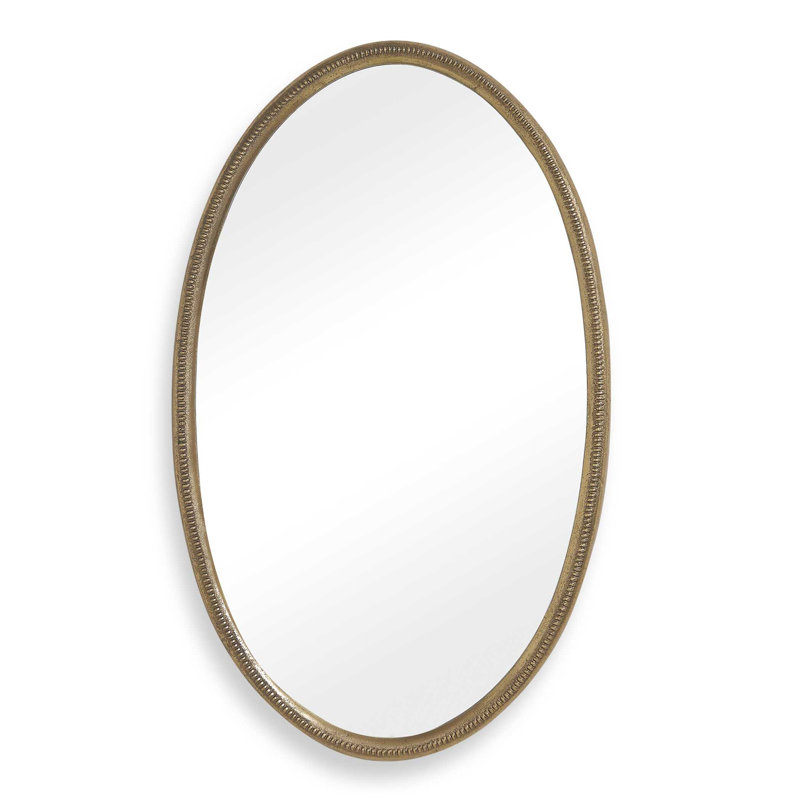  Ellis Beaded Brass Oval Mirror