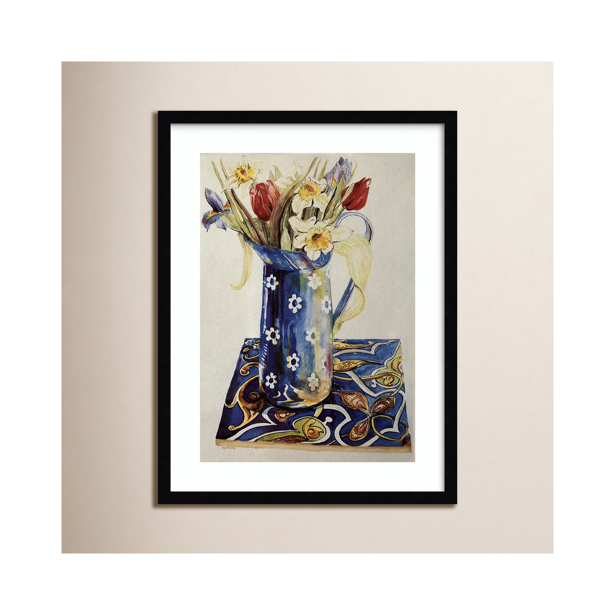 Tulips by Thewsey Joan, Black, 25" H x 19" W