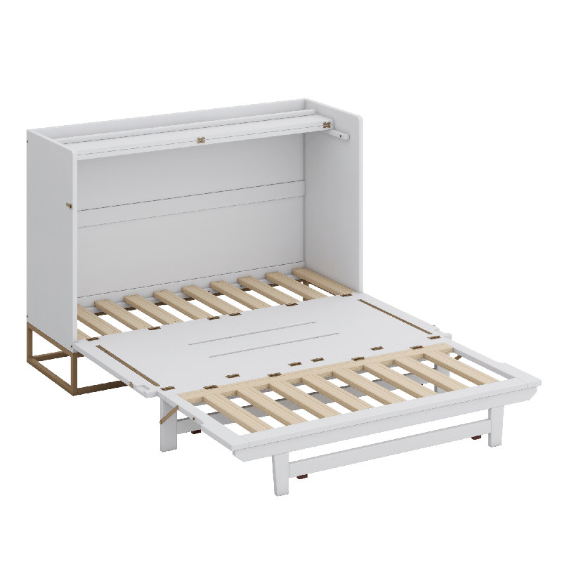 Lit escamotable avec pieds en fer, Blanc