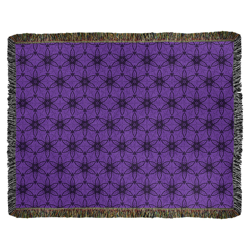Couverture en coton tissé Katelyn Elizabeth, l 60 po x L 80 po, Mauve