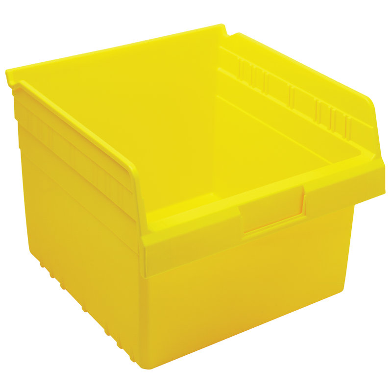Economy Shelf Bin, nesting, (7) divider slots, rear hanglock, molded-in label holder, polypropylene, Yellow, 20