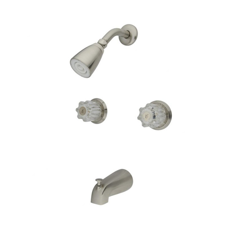 Diverter Tub and Shower Faucet, Brushed Nickel
