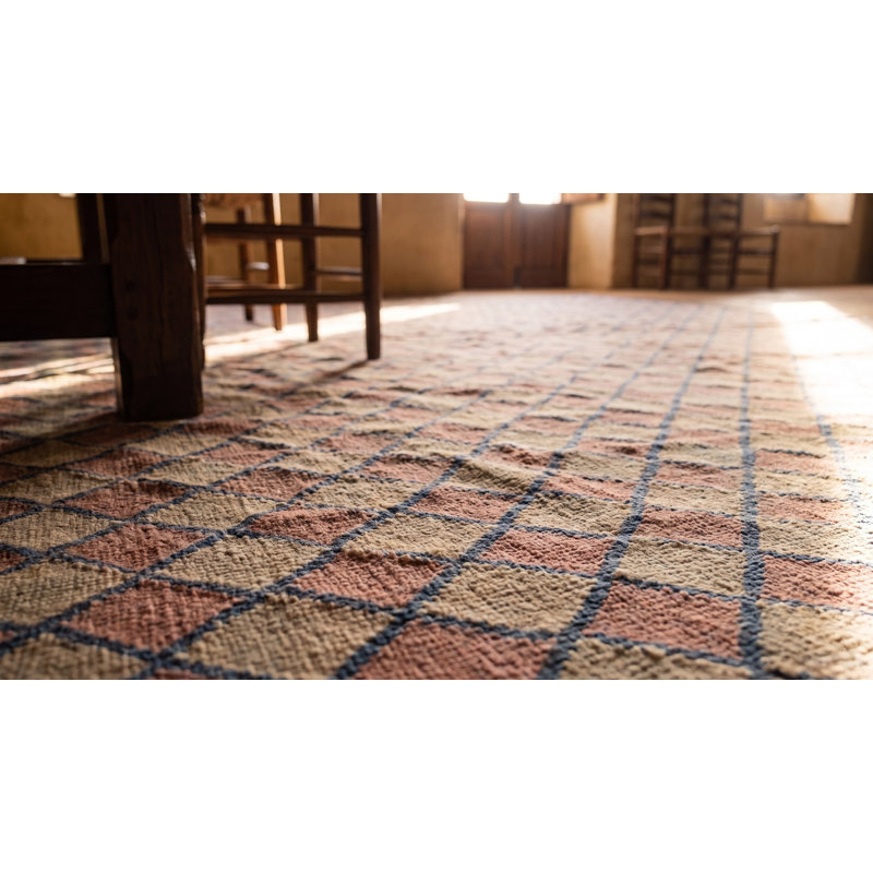 Tapis tissé à plat à motif géométrique de grande taille Dhurrie