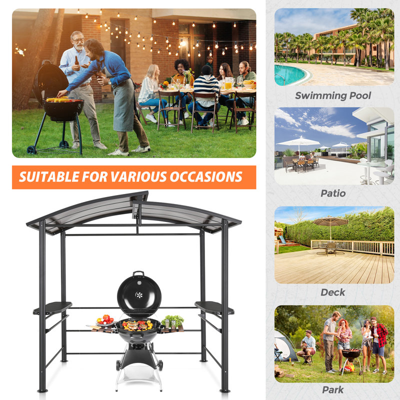 8 Ft. W x 5 Ft. D Steel Grill Gazebo