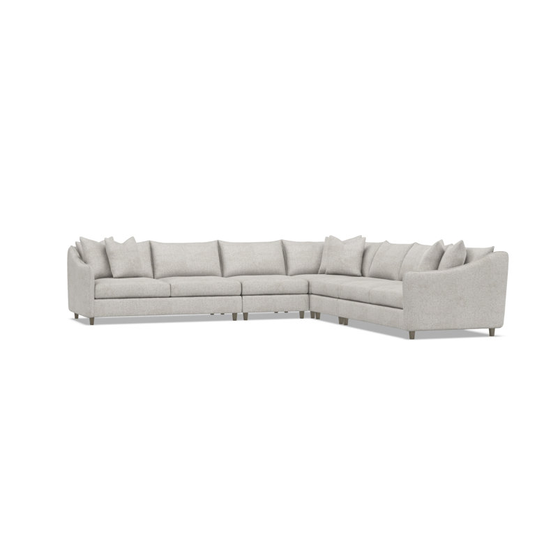 Bernhardt Joli 5-Piece Fabric Sectional, Gray Polyester, Greige