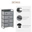 Commode à 5 tiroirs, commode en tissu, rangement à 4 niveaux pour vestibule de chambre à coucher, unité de tour avec plateau en bois, gris