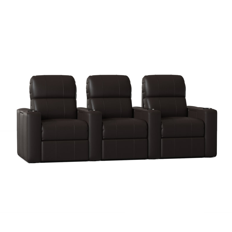 Canapé de cinéma maison 103 po Chrysander, Électrique, Brun ultra foncé