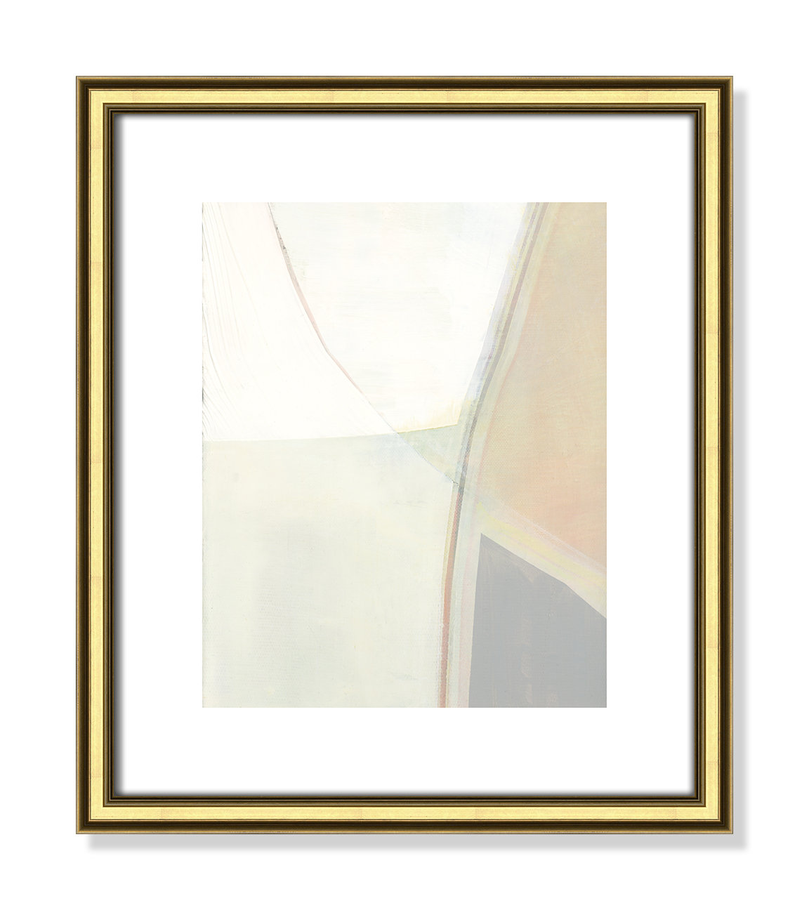 In Neutral II - Painting Print, Gold Framed Paper, 15" H x 13" W x 0.88" D