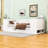 Wooden Daybed with Trundle, Drawers, Multi-Storage Arms and Charging Station-1771478148
