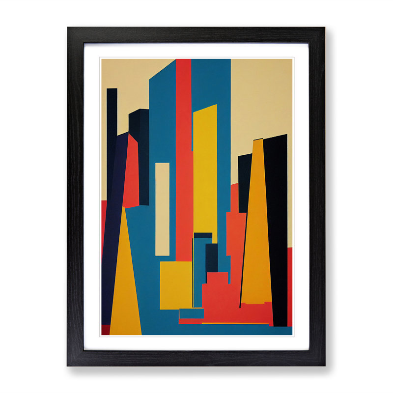The Abstract Architecture No.4 Skyscraper - Single Picture Frame Print, Black , 64cm H x 46cm W x 2cm D