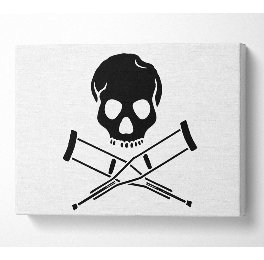 Jackass Skull N Bones B N W - Kunstdrucke auf Leinwand