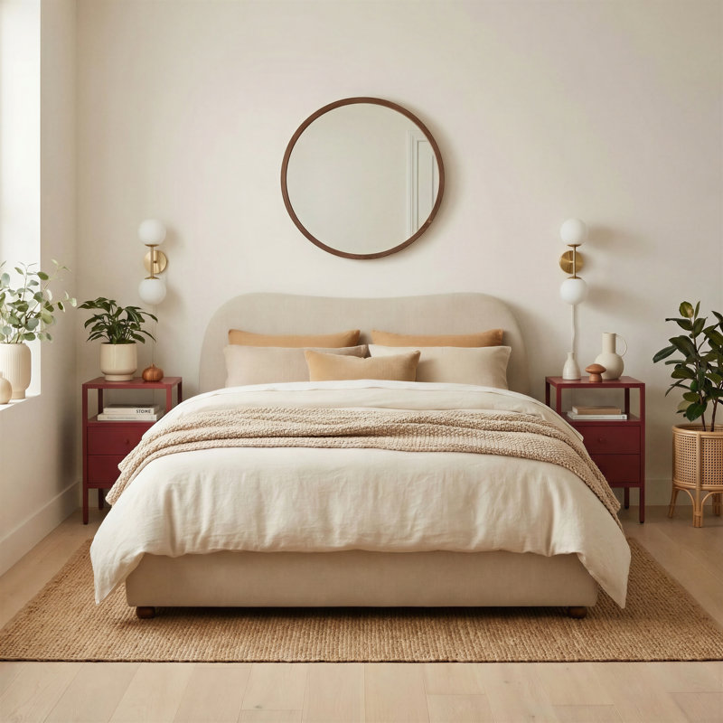 Mabelle Upholstered Ottoman Storage Bed, Cream Fabric, King