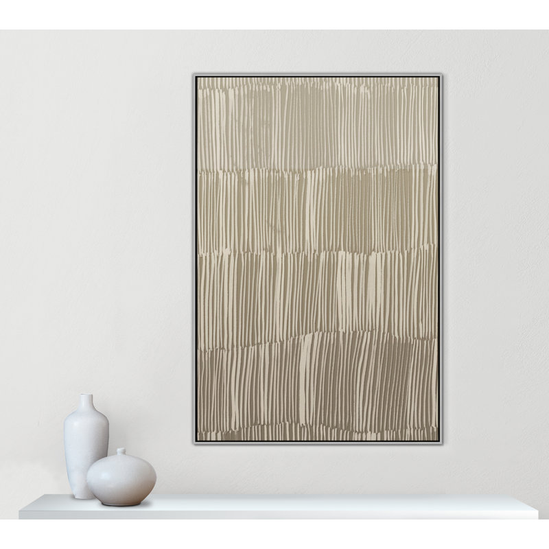 Linear Calm II Print par , Flottant argenté, H 61,5 po x l 41,5 po
