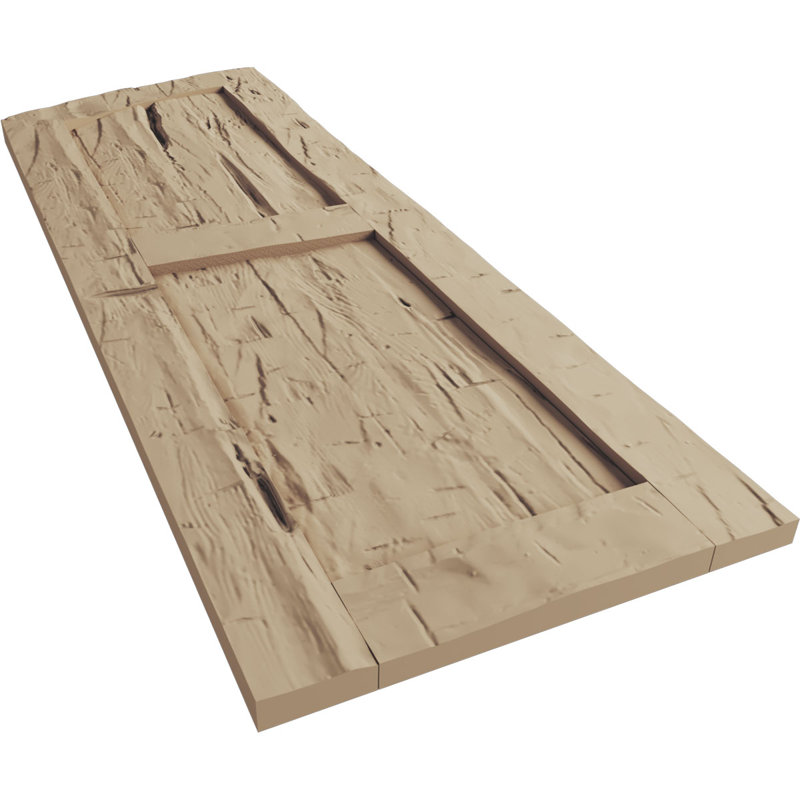 Timberthane deux panneaux plats égaux avec volets elliptiques en faux bois (par paire), 12", 28"