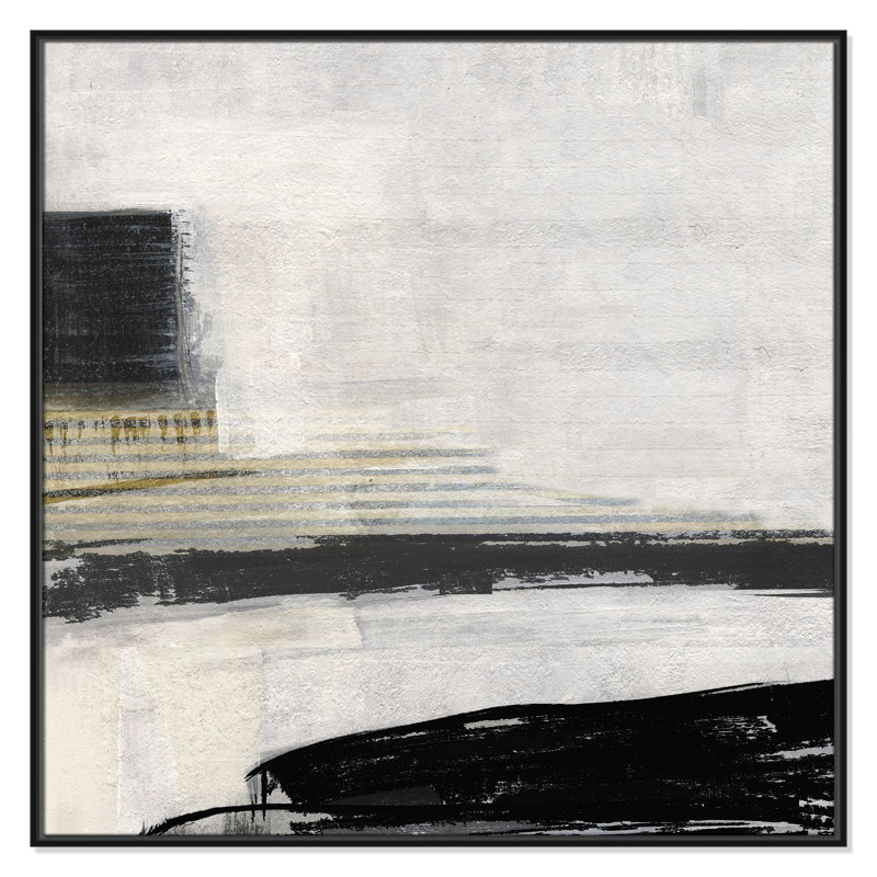 «La Bande I Print» par Sally Swatland, Cadre flottant noir, H 41,5 po x l 41,5 po