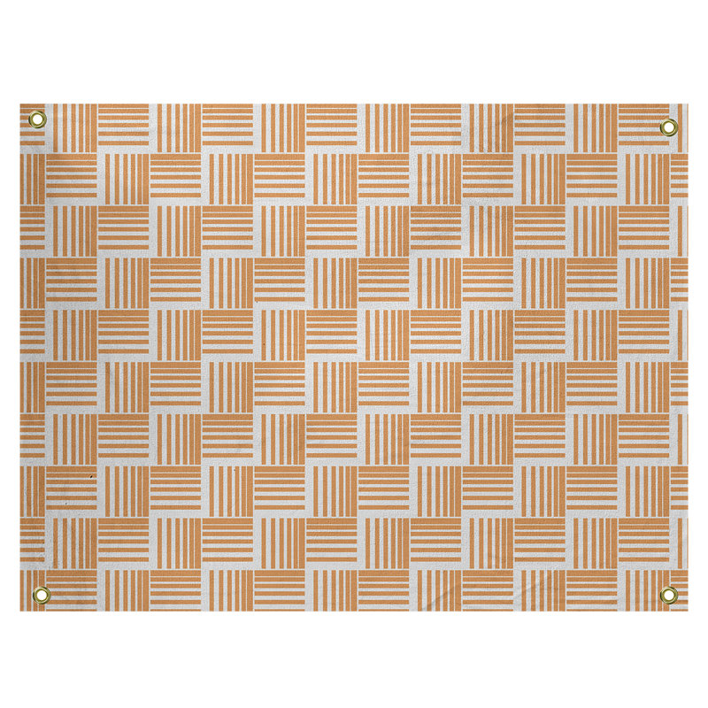 Tapisserie, H 50 po x l 59 po, Blanc/orange