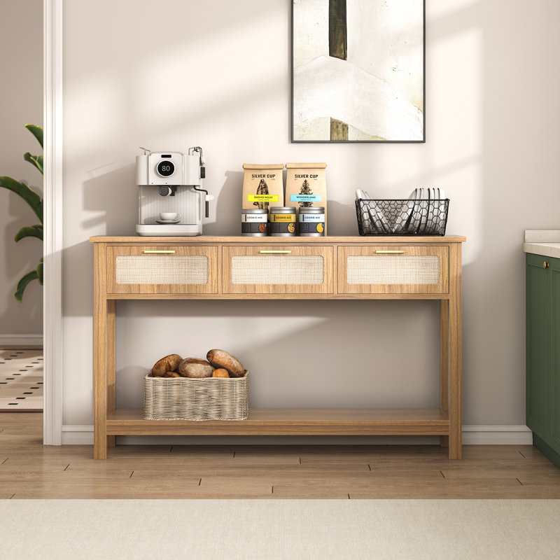 McDuffie 51.2" Rattan Console Table, Brown