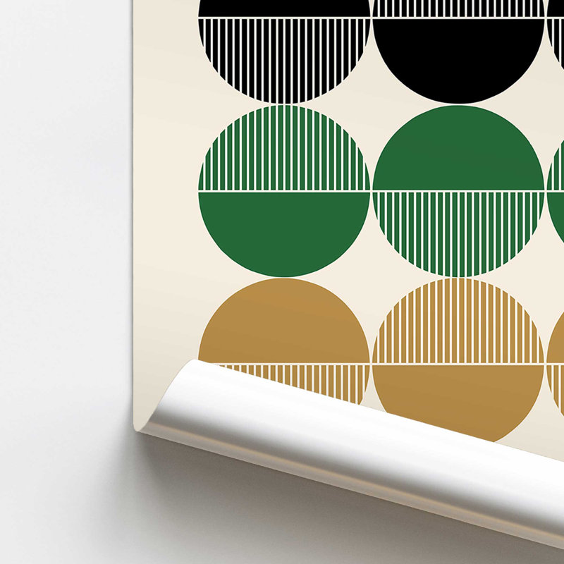 Cercles de Bauhaus rétro, Papier, H 20 po x l 16 po