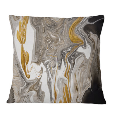 Coussin décoratif doré et gris