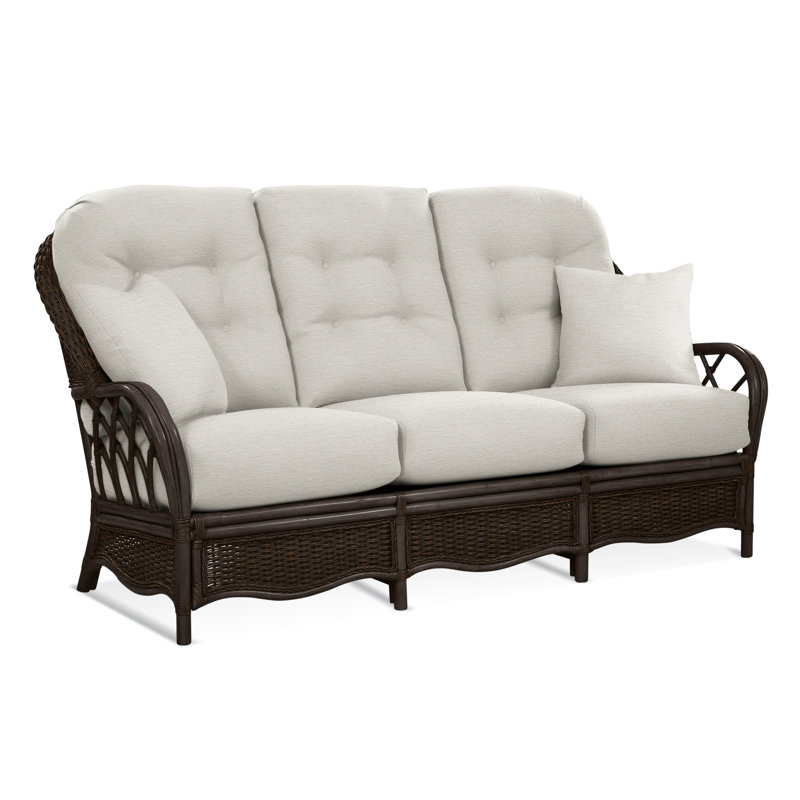 Everglade Sofa, White Performance Fabric; 0851-94, Coffee
