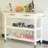 Kitchen Island & Kitchen Cart, Rubber Wood Top, Mobile Kitchen Island With Two Lockable Wheels, Simple Design For Easy Storing And Fetching, Two Drawers Give Unique Storage For Special Utensil.