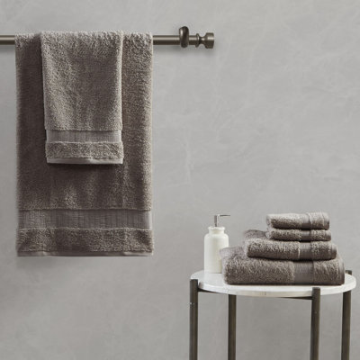 Luce Dark Taupe 100% Egyptian-Quality Cotton 6-Piece Towel Set