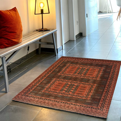 Conor-John Red And Black Accent Rug