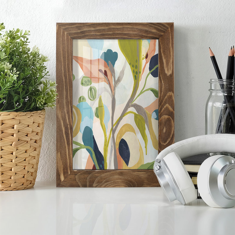 Jungle Jewels IV, reproduction encadrée sur papier, H 9 po x l 7 po x P 1 po, Noyer