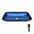 Bathroom Vessel Sink Tempered Glass Bowl Square Sink With Pop-Up Drain (No Faucet)