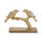 Decorative Metal Charming Birds Figurine Sculpture for Table Decor - Statue for Bedroom, Shelf, or Living Room Decoration - 10", Gold & Metallic