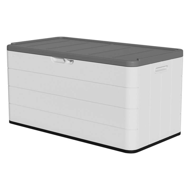 Decksplore 110 Gallons Square Outdoor Storage Cabinet with Wheels, White