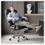 Fauteuil de bureau ergonomique ergonomique avec repose-pieds - Fauteuil de jeu inclinable à haut dossier, fauteuil de bureau en cuir à hauteur réglable avec fonction pivotante