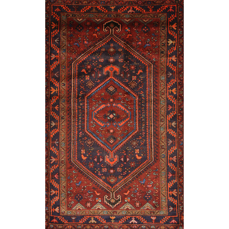 Tapis traditionnel marron foncé, Rectangle 5 pi x 7 pi