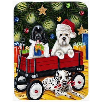 Caroline's Treasures Christmas Westie, Newfoundland, Dalmatian Glass Cutting Board