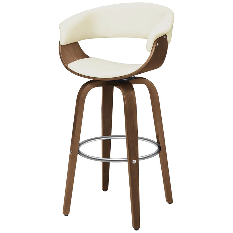 Tabouret tournant avec structure en noyer et accessoires