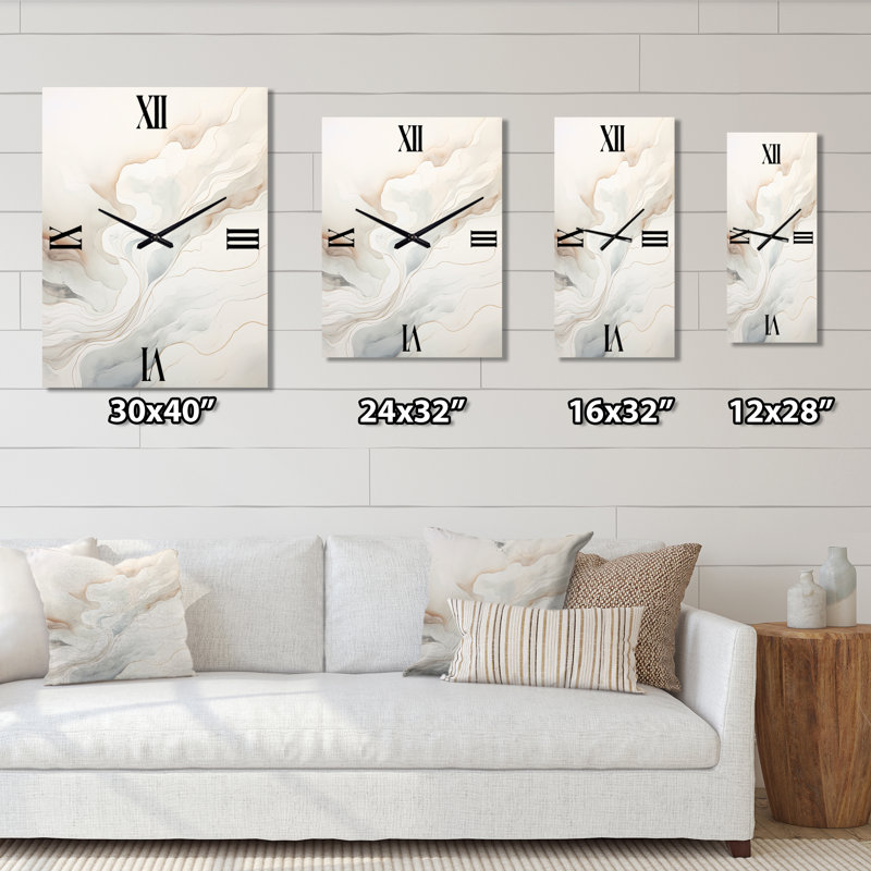 Rivers River Dreams - Horloge murale abstraite en marbre, Moyen