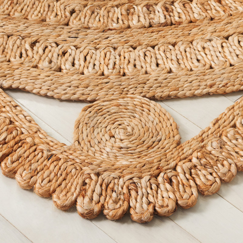 Natural Fiber 606 Hand Woven Jute Geometric Rug, Round 6'